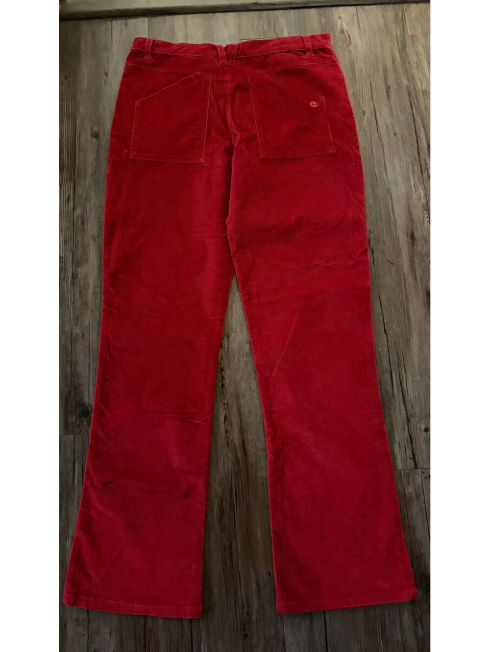 Vtg Rip Curl Girl Womens 7 Red Low Rise Corduroy Flare Pants - Picture 3 of 6